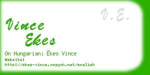 vince ekes business card