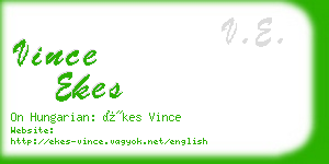 vince ekes business card